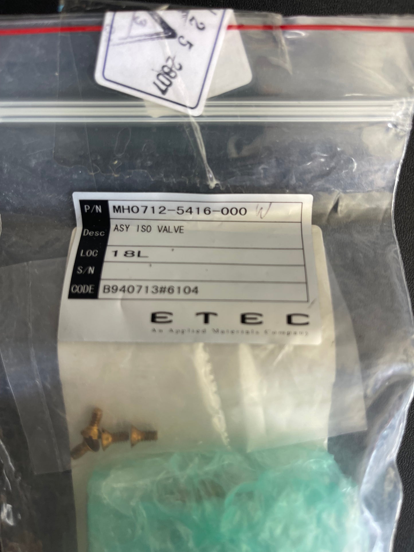 Applied Materials ASY ISO VALVE MHO712-5416-000